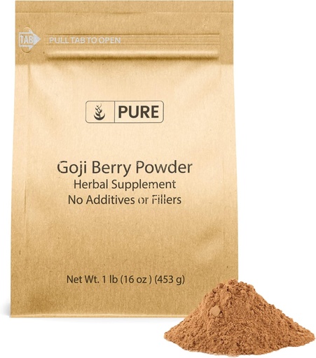 [BRSW2YY7O4HQMFLU] Ingrédients originaux purs Goji Berry poudre (1 lb) Wolfberry, supplément à base de plantes traditionnelles, non-OGM