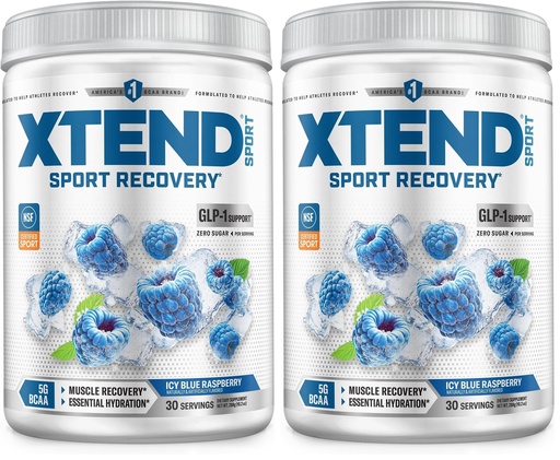 [BRSRGGQNOFYGYCLJ] Scivation XTEND Sport BCAA Powder Blue Raspberry Ice - Electrolyte Powder for Recovery & Hydration with Amino Acids - 30 Servings,(Pack of 2)