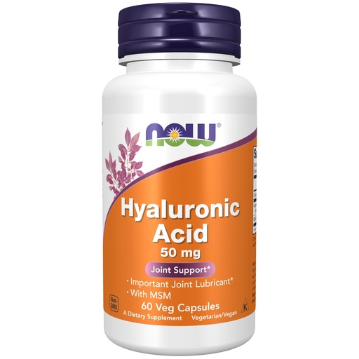 [BRSWIY32BQIRC3T6] NOW Supplements, Hyaluronic Acid 50 mg with MSM, Joint Support*, 60 Veg Capsules