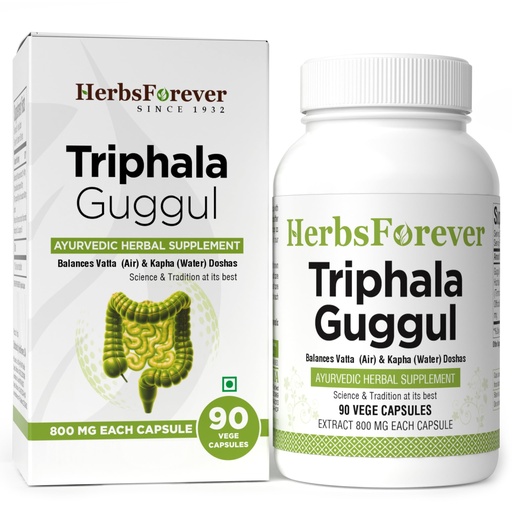 [BRSWIFT3BANBUFA7] Herbsforever Triphala Guggulu Traditional Ayurvedic Formulation Healthy Digestion 90 Vege Capsules 800 Mg Each