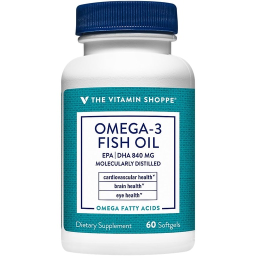 [BRSWGFT5BUBGEGY2] The Vitamin Shoppe Omega 3 Fish Oil 1100 mg EPA & DHA Softgels, Unflavored Fish Oil Supplement for Men and Women, Gluten Free, Dairy Free, 60 Softgels