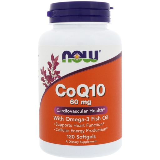 [BRSWIYYMOUOQKFTY] NOW Foods CoQ10 w/Omega 3 Fish Oils, 60 mg, 120 Sgels (Pack of 4)