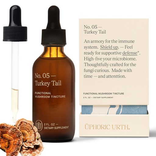 [BRSWGCYEC57RSFD7] Turkey Tail Mushroom Extract - Double Extracted Fruitbody Mushroom Tincture | Immunity Booster, Manages Inflammation, Soothes Aches, Healthy Digestive Function, Antioxidants (60 Servings)