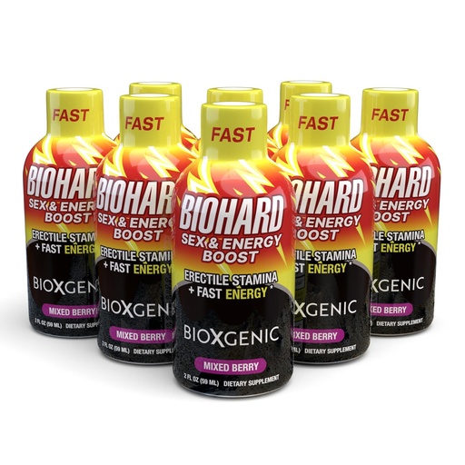 [BRSRAGITOIFQ2CDG] Bioxgenic BIOHARD Sex and Energy Boost, Mixed Berry, 2 fl oz, 8 count