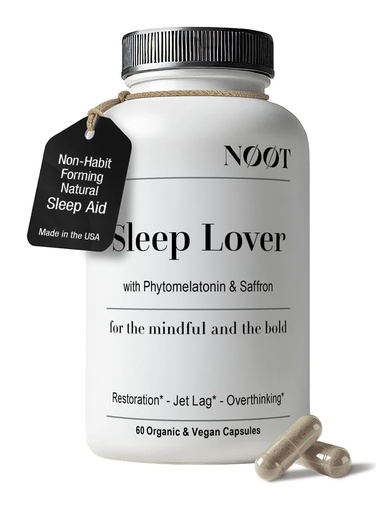 [BRSRABA7BB7RGH32] NOOT Sleep Lover Supplement – Natural Sleeping Aid for Adults & Students | Non-Habit Forming Sleep Supplement w. Ashwagandha, Lemon Balm, L-Theanine & Phytomelatonin | Deep Rest Support | 60 Capsules