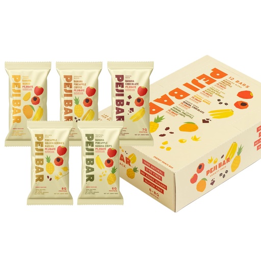 [BRSREFITCQGWGGT7] PEJI BAR Superfood Energy Bars | Variety Pack | Gluten Free, 6-8g Protein, Fiber, Whole Ingredients, No Sugar Added | Adventure Ready Snack, 12 Count