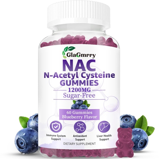 [BRSRE2YFOQGRQ3TD] Sugar Free NAC Gummies for Kids & Adults, NAC Supplement N Acetyl Cysteine with Selenium Zinc Vitamin C & E, NAC 600mg Per Gummy, Support Liver Health, Antioxidant, Immune System, 60 Count