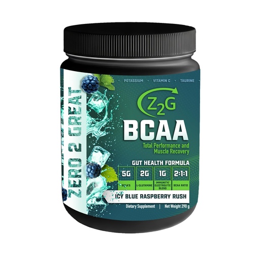 [BRSREHQ5BBYWMC3O] Z2G ICY Blue Raspberry Rush BCAA Powder – Gut Health Formula – 5g BCAAs, 2g L-Glutamine, 1g Immunity/Electrolyte Blend – Gluten, Dairy & Sugar Free – Total Performance & Muscle Recovery – Easy Mix