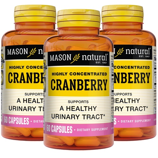 [BRSWGAQPB4BA2AAU] MASON NATURAL Cranberry Highly Concentrated 900 mg, 3 Month Supply, Antioxidant & Immune Health, Supports Healthy Urinary Tract, 3 Pack