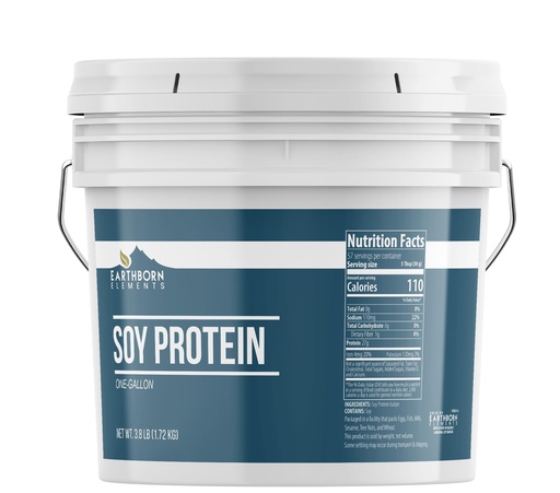 [BRSRMAL4OQNAECQ4] Earthborn Elements Soy Protein Powder 1 Gallon Bucket, Always Pure, Smoothies & Shakes (60.8 Ounces)