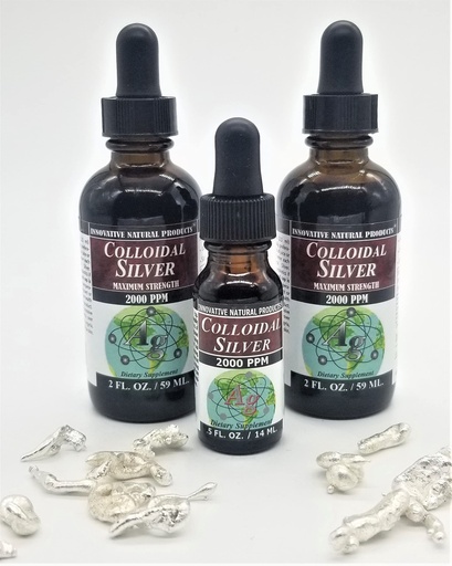 [BRSWGGIZCUHAOFDP] Colloidal Silver 2000 PPM Buy Two 2 OZ GET ONE Trial Size (1/2 oz) Free by Innovative Natural Products
