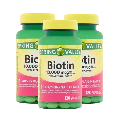 [BRSREA35CMJQEAL6] Biotin 10,000 mcg – 120 Tablets, High Potency Biotin Supplement, Vitamin B7 for Hair Skin and Nails for Women and Men, Biotin 10000 mcg Daily Support (Pack of 3)