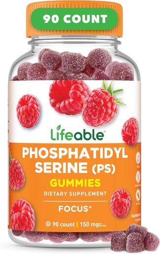 [BRSW22Q5DNYWGF3K] Lifeable Phosphatidylserine Gummies (PS) | 150mg | Great Tasting Focus Supplement | Memory and Focus Supplements for Adults | Vegetarian Focus Vitamins for Men, Women | 90 Gummies