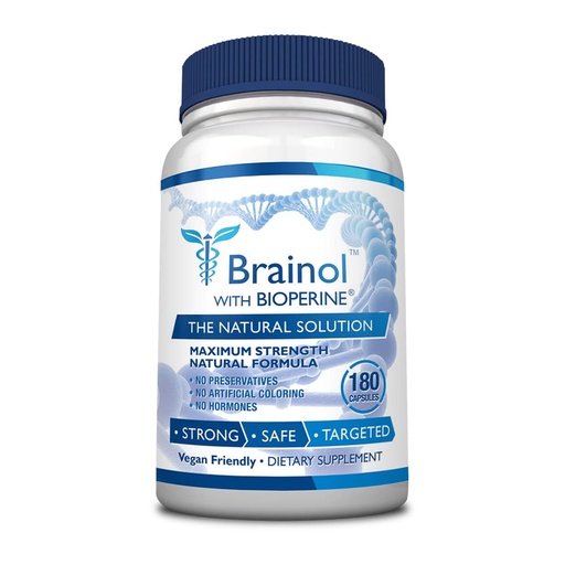 [BRSRMCANBYBBSEL4] Brainol - The Smartest Choice For A Brain Boosting Nootropic - Enhance Mental Performance, Focus and Clarity - With DMAE, Huperzine A, BioPerine - Vegan-Friendly - 180 Capsules - 3 Month Supply