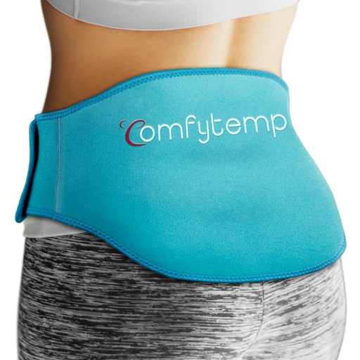 [BRSWYC34OR6GCGT4] Comfytemp Back Ice Pack for Lower Back Pain Relief Product, Reusable Gel Lumbar Wrap for Sciatica Injury, Hot Cold Compress Brace for Herniated Disc, Waist Surgery Recovery Must Have - Blue