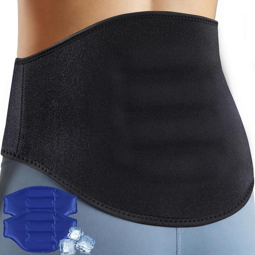 [BRSRGZQNOJYRS23G] Ice Pack for Back Pain Relief - 2 Reusable Gel Packs, Leak-Proof Back Ice Pack Wrap for Lower Back Pain, Sciatica, Herniated Disc, Coccyx Pain, with Adjustable Strap, Hot & Cold Therapy
