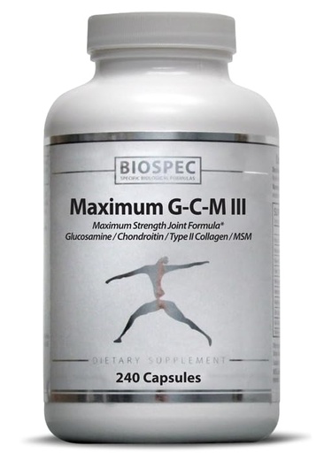 [BRSRGZALOADWEAD7] BIOSPEC NUTRITIONALS Maximum G-C-M III - glucosamine, chondroitin, MSM, Boswellia (20% AKBA)