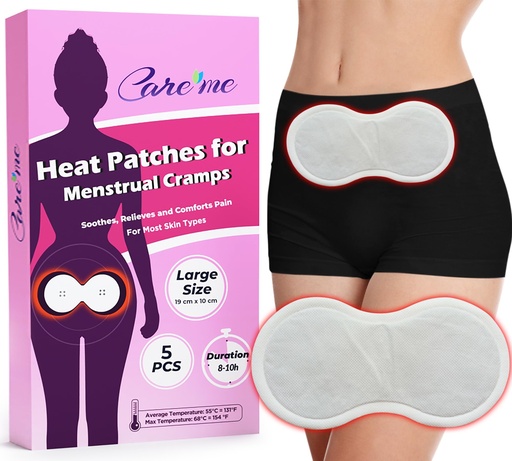 [BRSWGGABAUNBYG35] Portable Adhesive Self Heating Pads (5 Count) for Menstrual Cramps & Backache Relief – Thermal Therapy Heat Patches for Period Pain – Non-Electric Menstrual Heatwraps
