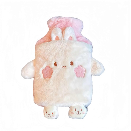 [BRSREH33OB7BSFI3] Rubber hot Water Bottle Cute Pink Bunny Plush with Cover, Warm Compress Menstrual crampbest Period Pain Relief, Winter Home Essentials Rabbit Christmas Gift