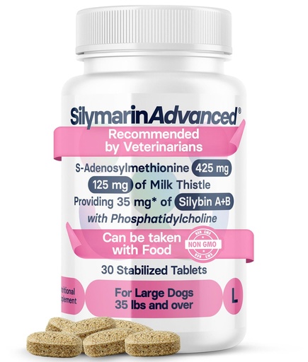 [BRSW2CYEC4NGC3L3] Liver Health Supplement for Large Dogs - Milk Thistle for Dogs Liver Support with S-Adenosylmethionine (Same) & Silybin - 30 Tablets