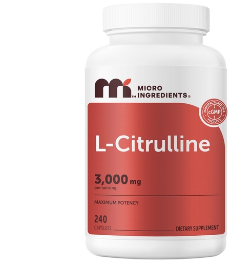 [BRSRGHD5CEMQAEL5] Micro Ingredients L-Citrulline 3,000 mg Per Serving, 240 Capsules | Nitric Oxide Supplement* for Men & Women | Amino Acid Supplement | Non-GMO, Gluten Free