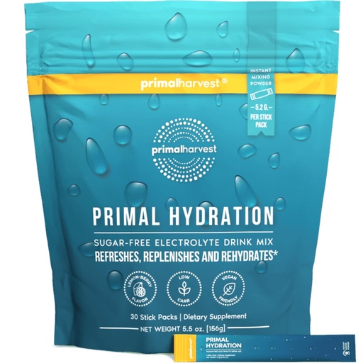 [BRSRMHYHBNYAECLO] Primal Harvest Electrolytes Powder Packets Primal Hydration, Easy Open Packets, Energy Drink Mix (Lemon Berry, 30 Packs) (1 Bag)