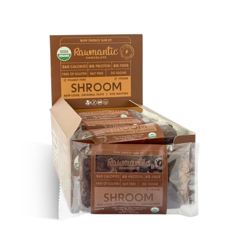 [BRSRGAY2DIHRUALD] Rawmantic Shroom Chocolate Bar (12 Bars) – Blend of Raw Vegan Chocolate, Organic Cacao Nibs, 7-Mushroom Adaptogenic Blend, No Artificial Flavors, Non-GMO & Kosher, Guilt-Free Snacks