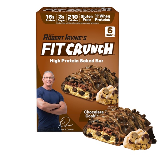 [BRSWGHAYBZ7RQC3K] FITCRUNCH Snack Size Protein Bars, World’s Only 6-Layer Baked Bar, Just 3g of Sugar & Soft Cake Core (6 Bars, Chocolate Chip Cookie Dough)