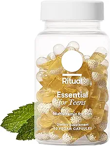 [BRSW2BL2O4GRSG37] Ritual Teen Vitamins for Boys - Zinc, Vitamin A and D3 for Immune Function Support*, Omega-3 DHA & B12 for Brain Health, Non-GMO, Mint Essenced, 30 Day Supply, 60 Vegan Capsules