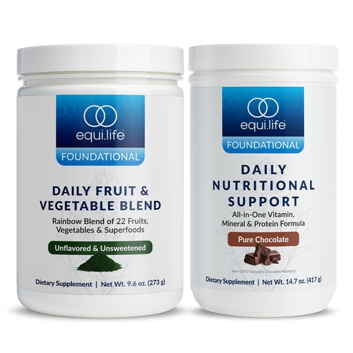 [BRSRGCQFCJ6RAF3G] Equilife Chocolate Daily Nutritional Support Meal Replacement Shake & Unflavored Fruit and Vegetable Superfood Supplement
