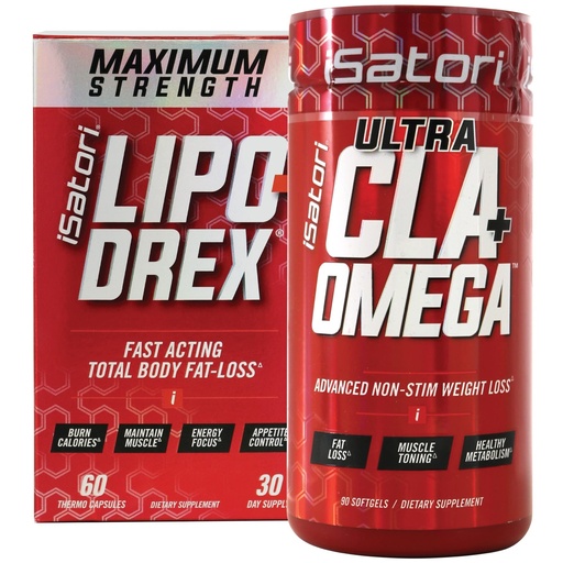 [BRSRMHD3AUIBSEQU] iSatori Lipo-Drex Fat Loss Thermogenic Formula-Fast Acting Weight Loss-Appetite Suppressant (60 Capsules) Ultra CLA + Omega (90 Softgels)