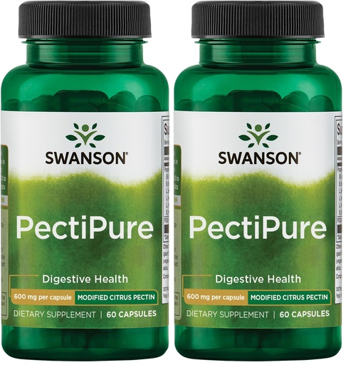 [BRSREADRPIFQIFD6] Swanson PectiPure Modified Citrus Pectin-Supports Digestive Health and Cellular Health-Delivers Minimum of 82% Galacturonic Acid-Natural Wellness Supplement (60 Capsules, 600mg Each) (Pack of 2)