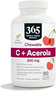 [BRSRAGT7DMDW23DB] 365 by Whole Foods Market, Vitamin C Plus Acerola C 500Mg, 90 Tablets (Pack of 2)