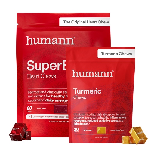 [BRSRE2QPCUJQ4GTB] HumanN SuperBeets Heart Chews & Turmeric Chews, Beetroot and Turmeric Supplement, High Absorption Curcumin Complex, Nitric Oxide Support, 90 Count
