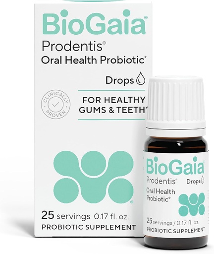 [BRSW2GQDBMAR43A2] BioGaia Prodentis | Dental Probiotic Drops | Promotes Healthy Gums & Teeth | Defends Against Dental Problems | Replenishes Oral Microbiome | Improves Oral Health | Unflavored | 25 Day Supply