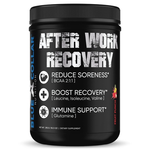 [BRSRECA6PIJQMHT6] BLUE COLLAR NUTRITION After Work Recovery – Powder, 50 Servings – Revitalize, Recover, and Conquer (Fruit Punch)