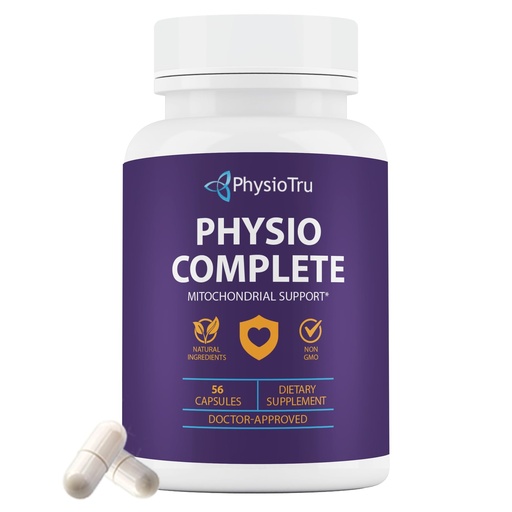 [BRSREGT6AAFWGEQ6] PhysioTru Physio Complete CoQ10 Supplement - Superior Nutrient Absorption, Antioxidant & Energy Support - Coenzyme Q10 Ubiquinone with Fulvic Acid, Magnesium Taurate & Reishi Extract - 1 Pack