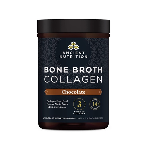 [BRSWKHYTDEGBSAIY] Ancient Nutrition Collagen Powder, Bone Broth Collagen, Chocolate, Hydrolyzed Multi Collagen Peptides, Supports Skin and Nails, Joint Supplement, 30 Servings, 18.6oz