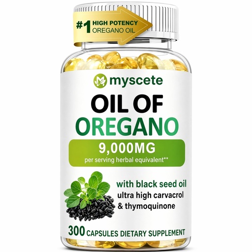 [BRSRGCYNBN6WEYDA] Oil of Oregano with Black Seed Oil, 300 Softgels, 9000mg Per Serving-for Immune Support with High Carvacrol & Thymoquinone, Antioxidant, Non-GMO, Gluten Free