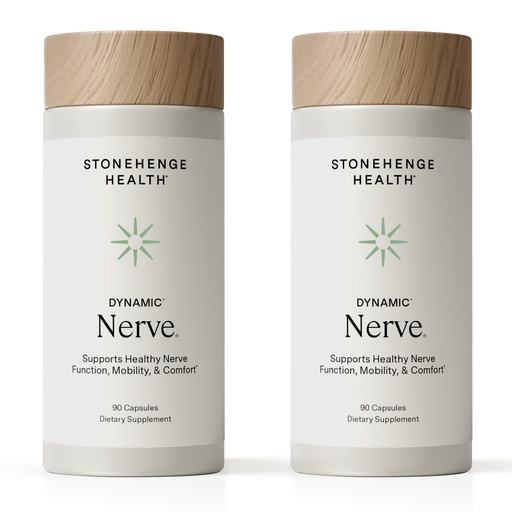 [BRSRGGQZBUFR6HLP] Stonehenge Health Dynamic Nerve Supplement - Supports Nerve Function in Fingers, Toes, Hands, and Feet with Alpha Lipoic Acid ALA, Benfotiamine, Pea, Robust B Complex, Boswellia (Pack of 2)