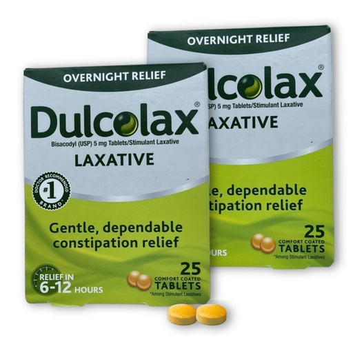 [BRSROFA2AQHAKCLJ] Laxative Bisacodyl 5mg- Tablets, 25 Count (Pack of 2)