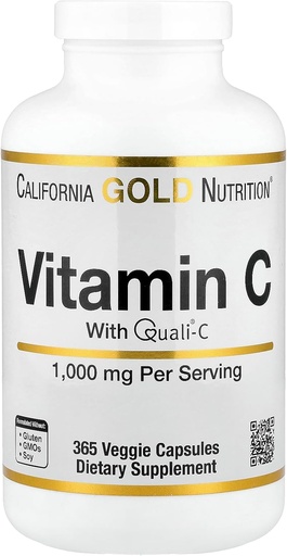 [BRSWYAT4CMCBY3DB] Lake Avenue Vitamin C Supplement Nutrition - Featuring Quali-C Ascorbic Acid - Immune Support - Promotes Healthy Immune Response - Vegan Friendly - Gluten Free, Non-GMO - 1,000 mg - 365 Veggie