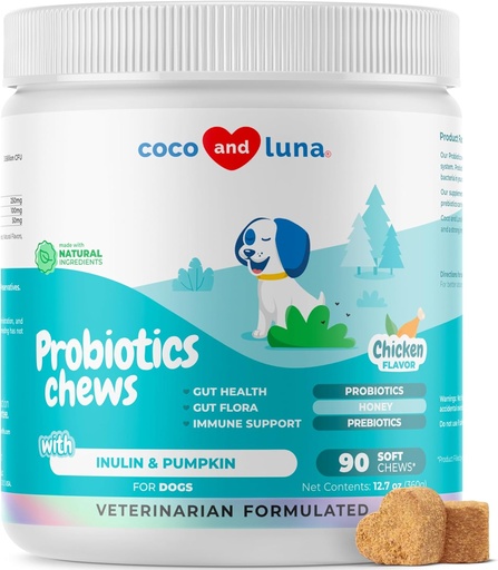 [BRSROH35O56A2AAU] Probiotics for Dogs Digestive Health - Support Gut Health, Diarrhea, Gas, & Seasonal Allergies - with Honey, Pumpkin and Prebiotics for Digestive Support, Bad Dog Breath & Constipation
