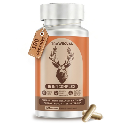 [BRSRGADRCENR42TD] Reindeer Organ Supplement for Men, Arctic Herb & Reindeer Organ Blend, 15-in-1 Formula to Support Energy, Stamina & Daily Wellness, 100 Capsules, 50 Day Supply