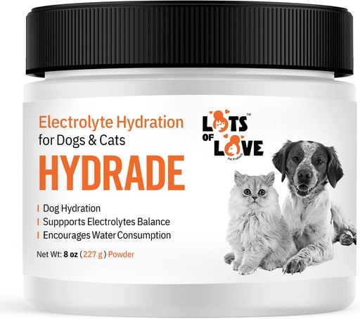 [BRSROZYFA4HBQFYZ] HydrADE Powder - Electrolytes for Dog & Cat Dehydration - Hydration for Dogs & Cats - Lots of Love Pet Products (8 Oz)