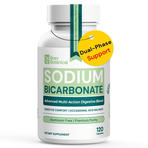 [BRSRGHYFOQMQKDT6] Sodium Bicarbonate Capsules for Digestive Comfort & Alkaline Balance - Aluminum Free Formula, Delayed Release Bicarbonato de Sodio Supplement for Organic Usage - Bicarbonate of Soda Pills 120 Caps
