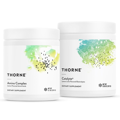 [BRSRAYICBACWMEQ7] THORNE - Performance Essentials Bundle - Amino Complex Lemon & Catalyte Lemon Lime - 30 Servings