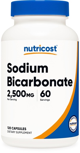 [BRSREEANAUPQ4D3H] Nutricost Sodium Bicarbonate (2,500mg) 120 Capsules - GMO-Free, Gluten Free, Vegan, 60 Servings