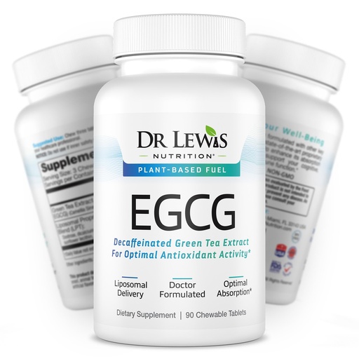 [BRSRACQHPMFBO3AY] Liposomal Decaffeinated Green Tea Extract 94% EGCG Supplement with Clinically Tested Plant Based Blend for Heart, Brain Support & Overall Well Being - Gluten-Free, Non-GMO - 90 Chewable Vegan Tablets