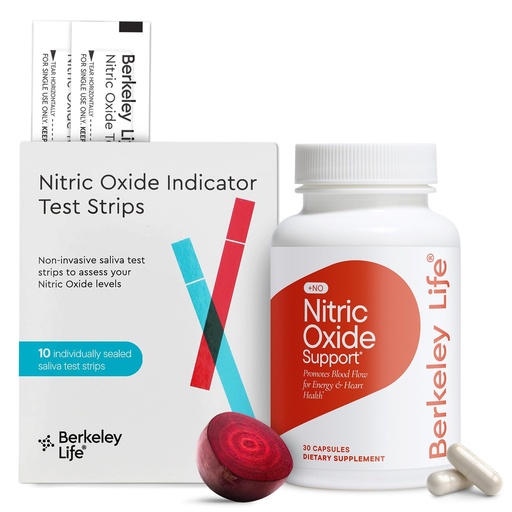 [BRSRGFIPOJYR4CQV] Berkeley Life Nitric Oxide Support Supplement & At-Home Testing Strips Bundle (30 Capsules & 10 Test Strips)